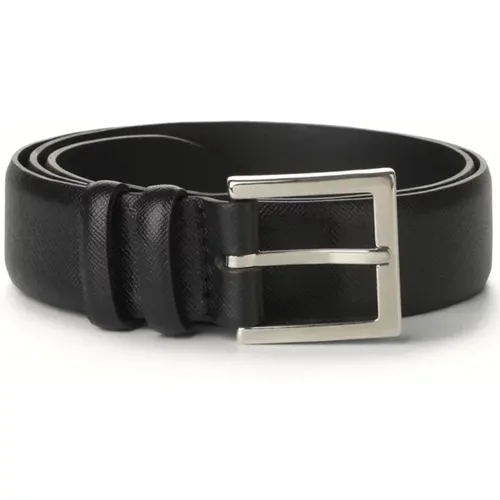 Saffiano Leather Belt Silver Buckle , male, Sizes: 105 CM, 90 CM, 110 CM, 95 CM - Orciani - Modalova