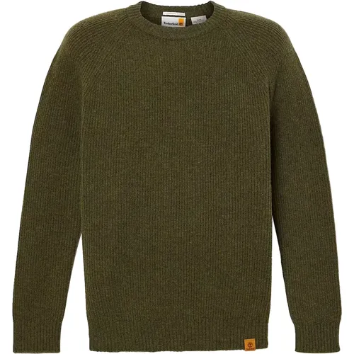 Dunkelgrüner Rundhalsausschnitt Pullover , Herren, Größe: 2XL - Timberland - Modalova