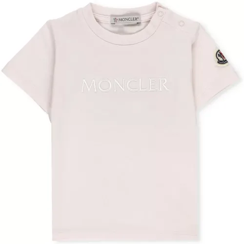 Rosa Baby Baumwoll T-Shirt für Jungen - Moncler - Modalova