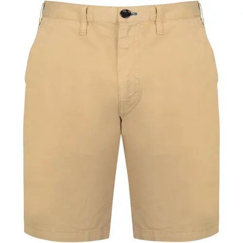 Slim Cotton Shorts in Stone , male, Sizes: W32 - Paul Smith - Modalova