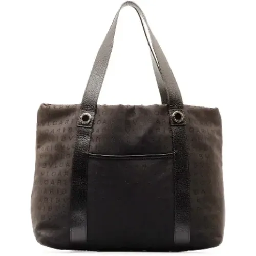 Pre-owned Tote Bags, female, , Size: ONE SIZE Pre-owned Leather handbags - Bvlgari Vintage - Modalova