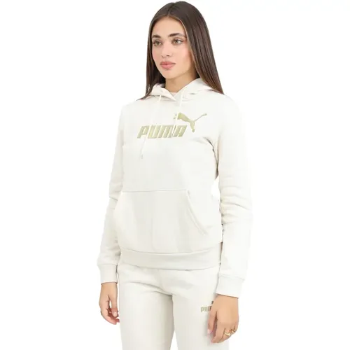 Glitter Logo Hoodie Women , female, Sizes: L, M, XS, S - Puma - Modalova