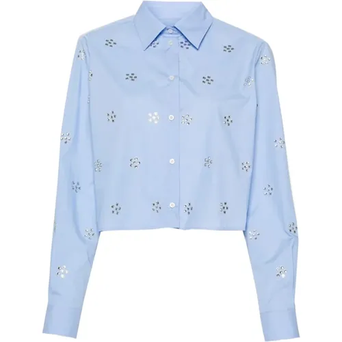 Crystal Embellished Shirt , female, Sizes: S - Msgm - Modalova