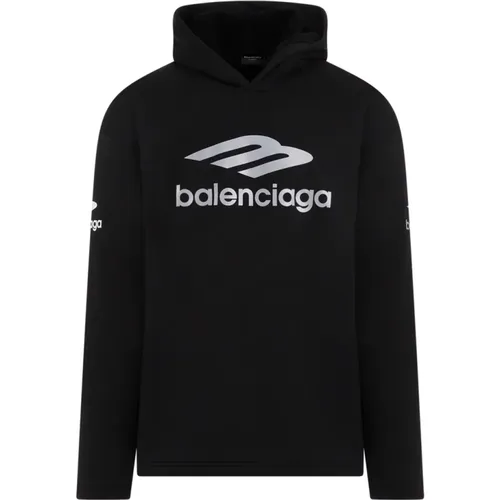 Schwarzer Baumwoll-Hoodie Sweatshirt Ss24 - Balenciaga - Modalova