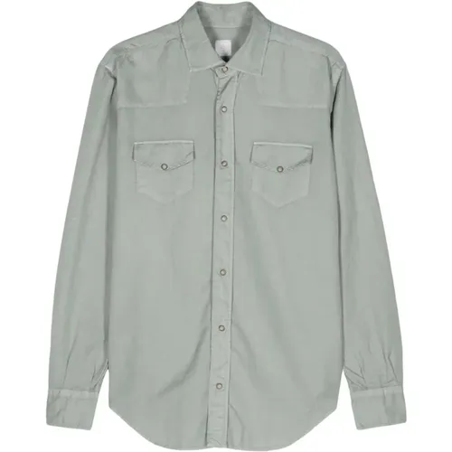 Mint Poplin Western Shirt , male, Sizes: 3XL, XL - Eleventy - Modalova
