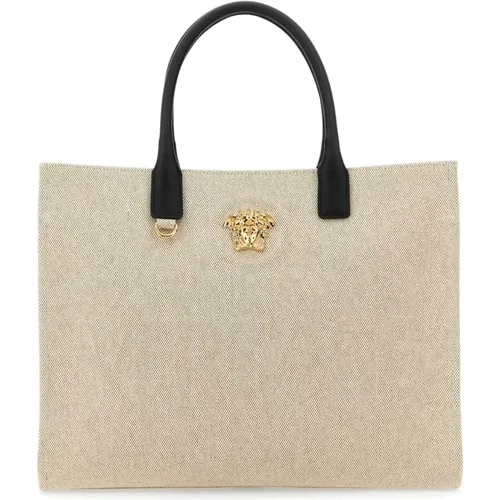 La Medusa Canvas Shopping Bag , female, Sizes: ONE SIZE - Versace - Modalova