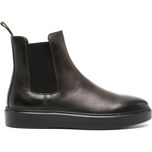 Chelsea Boots, male, , Size: 10 US Leather Rubber Sole Ankle Boots - Doucal's - Modalova