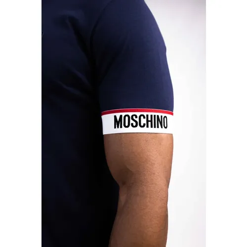 Basic T-Shirt Men Dark , male, Sizes: L, S - Moschino - Modalova