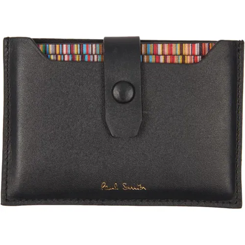 Wallets & Cardholders, male, , Size: ONE SIZE Leather Card Holder Aw24 - PS By Paul Smith - Modalova