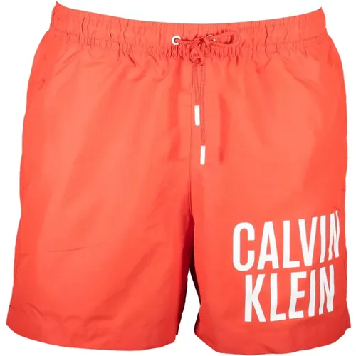 Rote Herren Badehose mit Taschen , Herren, Größe: L - Calvin Klein - Modalova