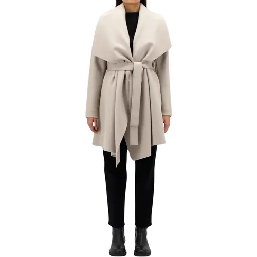 Cream Blanket Coat with Shawl Collar and Belt , female, Sizes: S - Harris Wharf London - Modalova