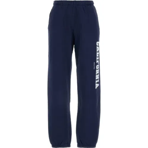 Navy Cotton Joggers , female, Sizes: XS, M - Sporty & Rich - Modalova