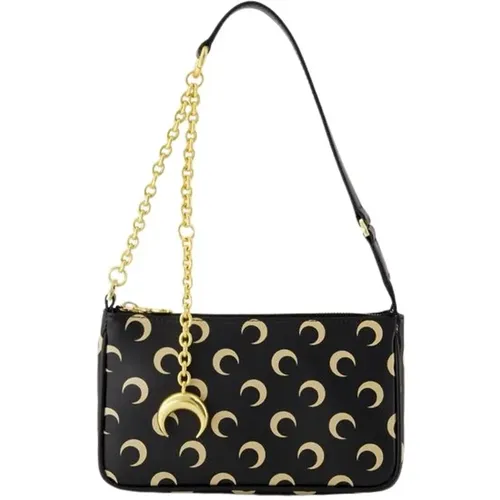 Leather Shoulder Bag Moon Screenprint , female, Sizes: ONE SIZE - Marine Serre - Modalova