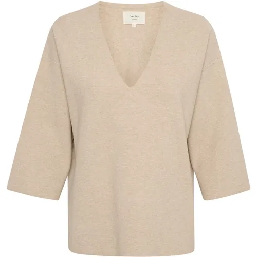 V-Neck Sweater with Side Slits , female, Sizes: 3XL, L, XL, 2XL - Part Two - Modalova