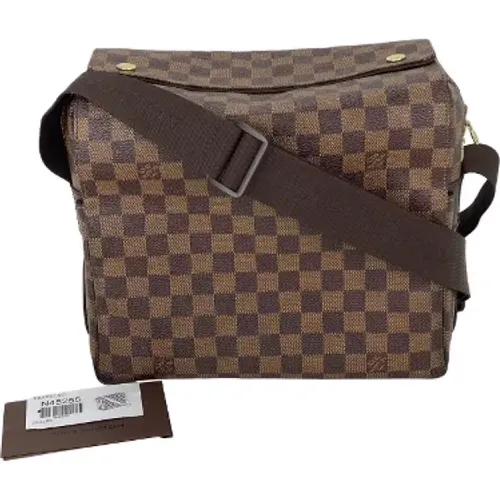 Pre-Owned Louis Vuitton Damier Ebene Canvas Naviglio Shoulder Bag , female, Sizes: ONE SIZE - Louis Vuitton Vintage - Modalova