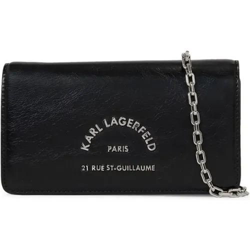 Clutches, female, , Size: ONE SIZE Logo Silver Pouch - Karl Lagerfeld - Modalova