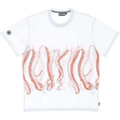 Weißes Herren Tee mit Logo , Herren, Größe: XL - Octopus - Modalova