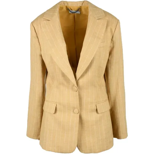 Blazers, female, , Size: XS Linen Polyester Jacket Maria Vittoria Paolillo - MVP wardrobe - Modalova