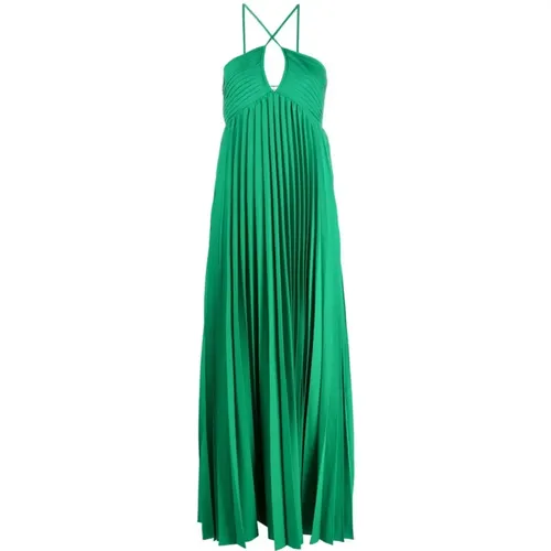 Grünes Plissee-Kleid mit Aussparungen - P.a.r.o.s.h. - Modalova