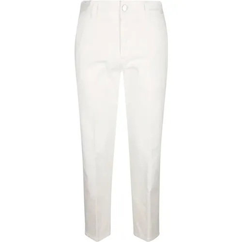 Weiße Baumwolljeans mit Taschen , Damen, Größe: W30 - PT Torino - Modalova