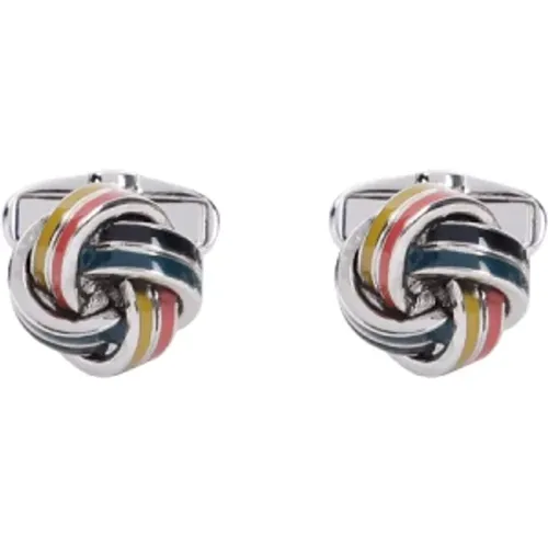 Cufflinks & Tie Clips, male, , Size: ONE SIZE Metallic Knot Cufflinks - PS By Paul Smith - Modalova