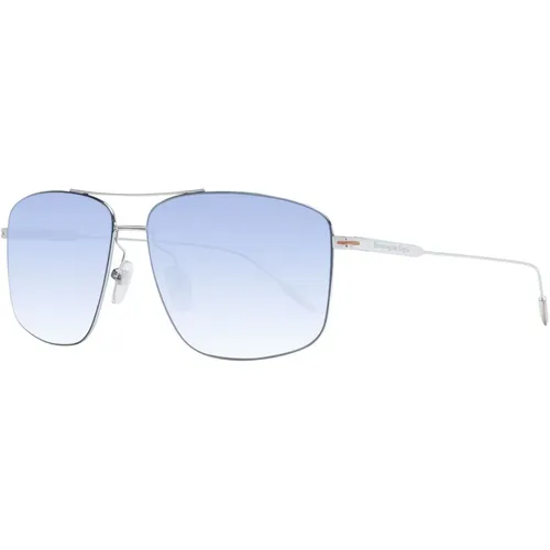 Sunglasses, male, , Size: ONE SIZE Grey Aviator Sunglasses Blue Gradient - Ermenegildo Zegna - Modalova