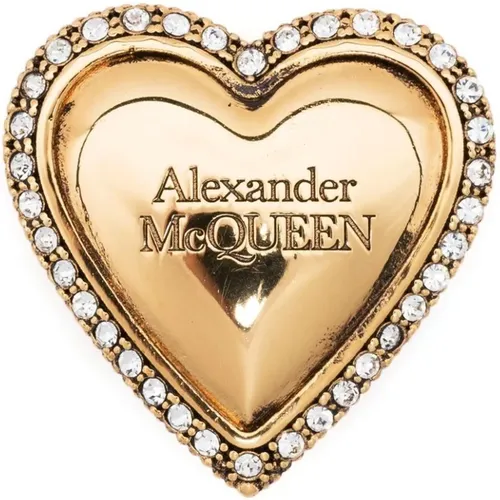 Golden Lace Lock with Heart Charm , female, Sizes: ONE SIZE - alexander mcqueen - Modalova