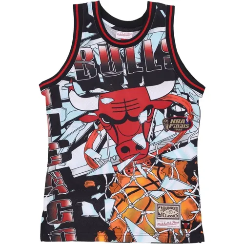 Sportswear, male, , Size: L Chicago Bulls Basketball Tank Top - Mitchell & Ness - Modalova