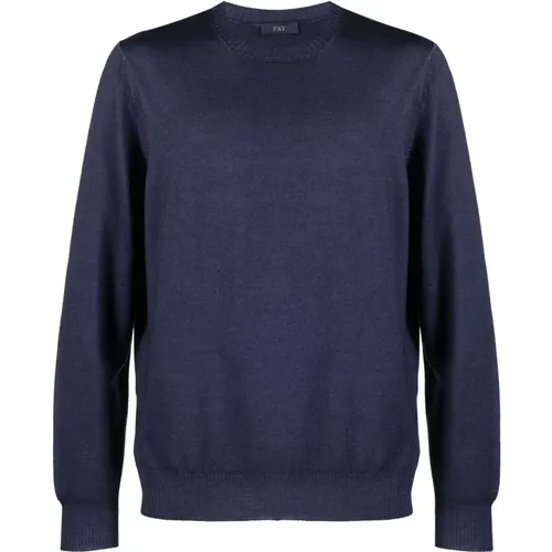 Tinted Crew Neck Sweater , male, Sizes: 4XL, L, XL - Fay - Modalova