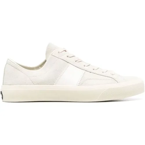 Marmor und Creme Logo Patch Sneakers , Herren, Größe: 41 EU - Tom Ford - Modalova