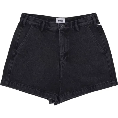 Denim Shorts, female, , Size: W26 Denim Shorts - Obey - Modalova