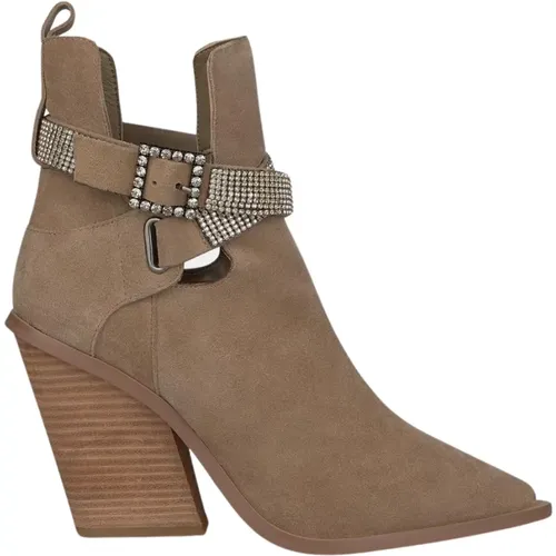 Rhinestone Belt Leather Ankle Boots , female, Sizes: 5 UK, 3 UK - Alma en Pena - Modalova