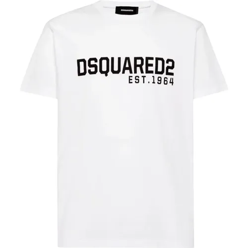 Logo Print Crew Neck T-shirts , Herren, Größe: L - Dsquared2 - Modalova