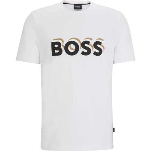 Baumwoll T-Shirt , Herren, Größe: XL - Boss - Modalova