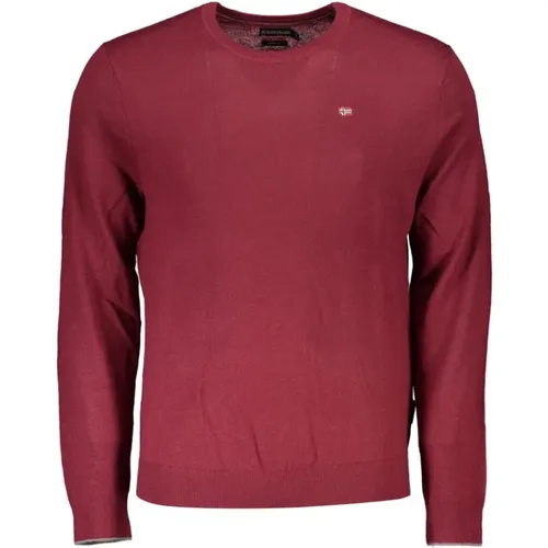 Elegant Pink Sweater with Round Neck , male, Sizes: M, S, XL, L, 2XL, 3XL - Napapijri - Modalova