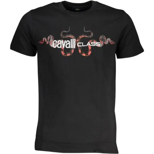 Schwarzes Bedrucktes Logo T-Shirt - Cavalli Class - Modalova