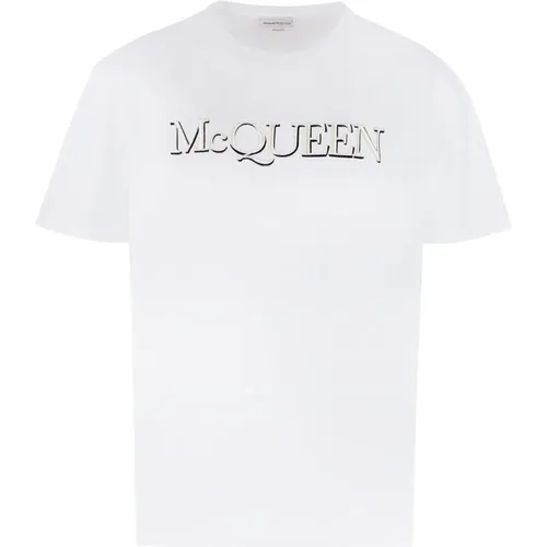 Baumwoll T-Shirt mit Logo , Herren, Größe: L - alexander mcqueen - Modalova