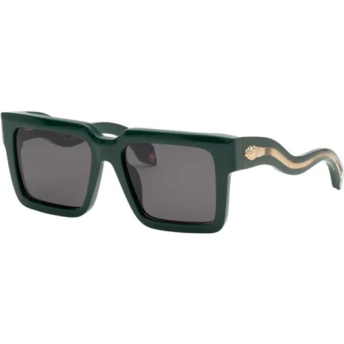 Grüne quadratische Sonnenbrille für Frauen - Roberto Cavalli - Modalova