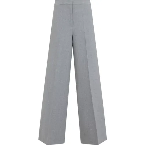 Wide Trousers, female, , Size: S Grey Trousers for Women Aw25 - Fabiana Filippi - Modalova