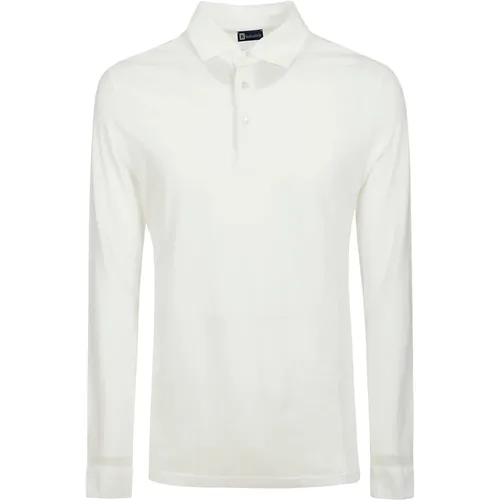Cotton Polo Shirt with 3 Buttons , male, Sizes: L, M - Hindustrie - Modalova