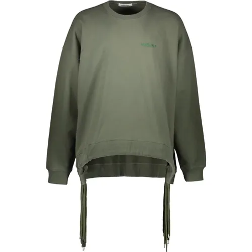 Bestickter Baumwoll-Sweatshirt mit asymmetrischem Saum - AMBUSH - Modalova