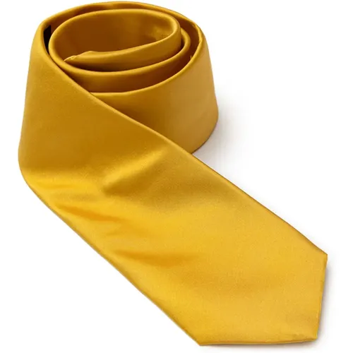 Ties, male, , Size: ONE SIZE Gold Silk Tie - Dolce & Gabbana - Modalova