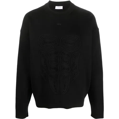 Schwarze Sweaters mit Frontdetail - Off White - Modalova