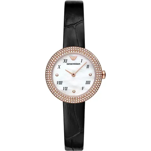 Watches, female, , Size: ONE SIZE Contemporary Rhinestone Analog Watch - Emporio Armani - Modalova