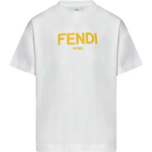 Kinder Baumwoll Logo Print T-Shirt - Fendi - Modalova