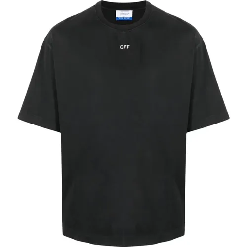 Schwarze Logo Print T-shirts und Polos , Herren, Größe: L - Off White - Modalova