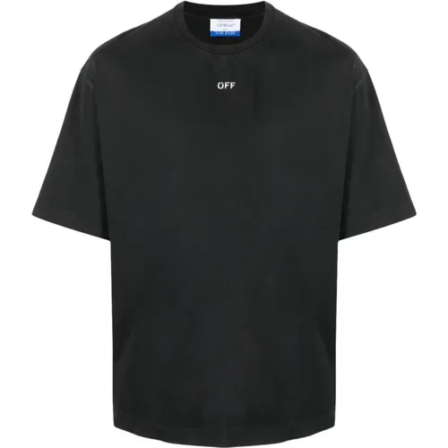 Schwarze Logo Print T-shirts und Polos , Herren, Größe: S - Off White - Modalova