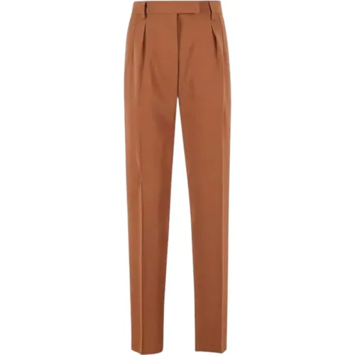 Tapered Trousers, female, , Size: 3XS High-waisted pants in burnt orange/ - Max Mara - Modalova