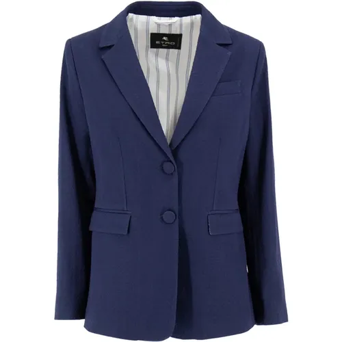 Women#39;s Clothing Jackets Coats Blu Aw23 , female, Sizes: L, S, M - ETRO - Modalova