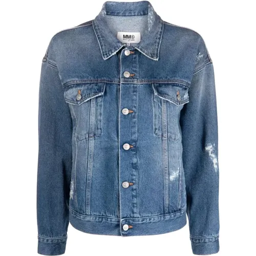 Blaue Denimjacke Casual Stil - MM6 Maison Margiela - Modalova